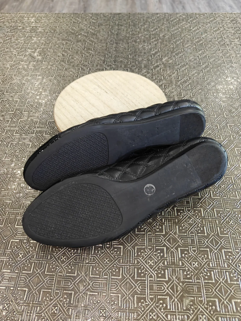🐢 Tory Burch Leila Quilted Leather Loafer Flats Black Size 8.5 Excellent Condi